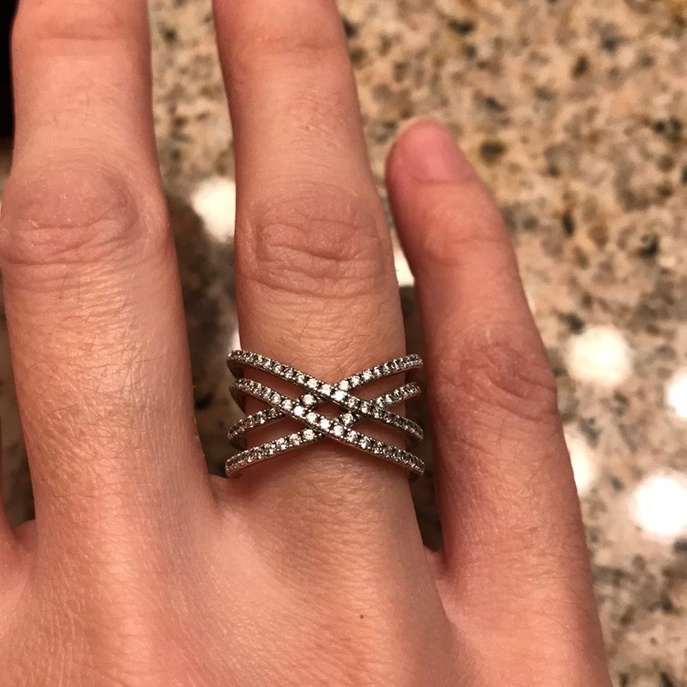 Pandora clear cz Statement Ring
